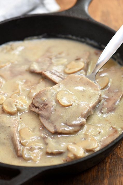 Melt-in-your-mouth tender beef tongue in a creamy mushroom sauce you'll love with steamed rice, mashed potatoes or egg noodles. Tasty and filling, this lengua recipe makes the perfect meal for special occasions and family dinners. Ox Tongue Recipe, Mushrooms Aesthetic, Ox Tongue, Mushroom Vegan, Offal Recipes, Mushroom Dishes, Kawaling Pinoy, Mushroom Aesthetic, Mushroom Sauce Recipe