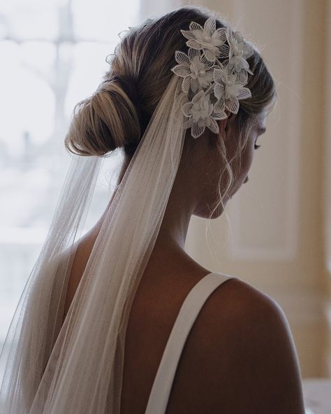 Floral Crown With Veil, Wedding Floral Crown With Veil, Flower Headband Veil, Flower Veil Wedding Floral Crowns, Veil With Floral Crown, Handmade Bridal Hair Accessories, Wedding Dresses London, Bridal Veils And Headpieces, Sweep Train Wedding Dress