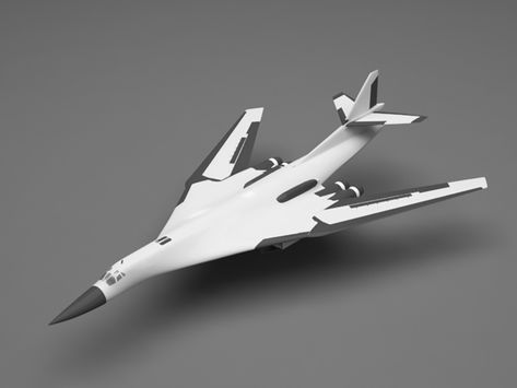 TU-160. Fully editable and reusable 3D model of an aeroplane. #3D #3DModel #3DDesign #air #aircraft #bomber #fighter #jet #military #sky #speed #tu-160 #war Super Aircraft Carrier Concept, Futuristic Jets Fighter, Concept Jet Fighter, Futuristic Jet Fighter, Supersonic Aircraft, Fighter Jets Military Aircraft, Stealth Aircraft, Jet Fighter, V Ray