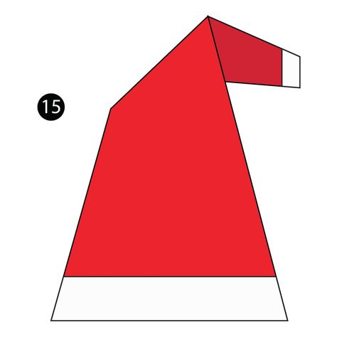 How to Make an Easy Origami Santa Hat Christmas Paper Hats For Craftskids, Santa Origami, Sew Santa Hat, Oragami Christmas, Origami Santa Hat, Origami Hat, Diy Santa Hat, Origami Santa, Iris Folding Templates