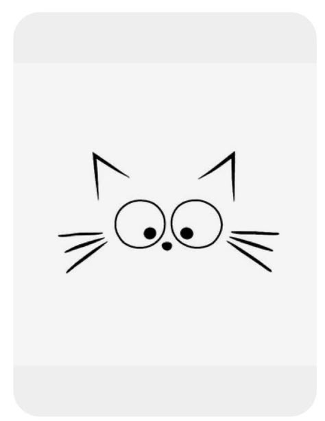 Cat Face Svg Free, Cute Animal Cards, Simple Cat Drawing Cute, Cat Face Drawing Simple, Cat Faces Drawings, Cat Drawing Simple Easy, Cat Crafts For Adults, Cat Art Simple, Cat Doodle Easy