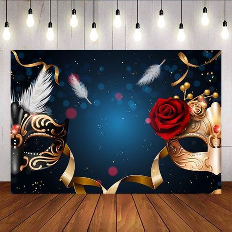 Masquerade Party Themes, Rose Dance, Birthday Photo Background, Debut Party, Black Masquerade, Prom Backdrops, Masquerade Party Decorations, Masquerade Ball Party, Masquerade Theme