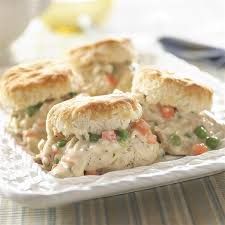 Chicken Over Biscuits, Creamed Chicken And Biscuits, Card Snacks, Creamed Chicken, Slow Cooker Chicken Pot Pie, Creamed Turkey, Crisco Recipes, Seafood Lasagna, Buttermilk Pie