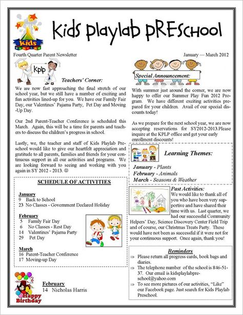 13+ Printable Preschool Newsletter Templates – Free Word, PDF Format Download! | Free & Premium Templates Newsletter Templates Word, Certificates Template, Preschool Director, Kindergarten February, Monthly Newsletter Template, Newsletter Examples, Preschool Newsletter Templates, Preschool Newsletter, Newsletter Template Free