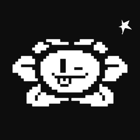 Flowey the flower from Undertale Flowey The Flower Icon, Undertale Pfp, Undertale Pixel Art, Halftone Illustration, Undertale Flowey, Flowey The Flower, Dont Drink And Drive, Flower Icons, Print Collage