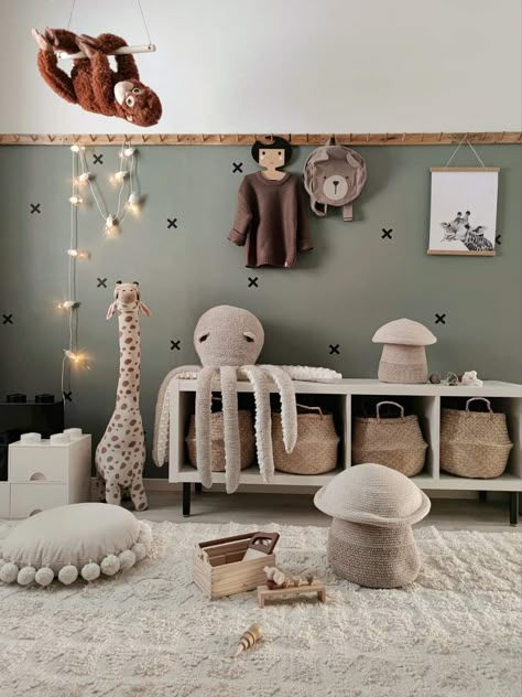 Earthy Kids Room, Toddlers Room Boy, Toddler Rooms Boy, Toddler Room Wallpaper, Neutral Kids Rooms, Toddler Boy Rooms, Toddler Boys Room Ideas, Neutral Toddler Room, Boy Room Toddler