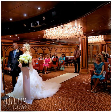 Destination wedding photographer. Wedding ceremony on the carnival Conquest cruise! Carnival Cruise Wedding Pictures, Cruise Wedding Ideas Decor, Cruise Wedding Ideas Carnival, Cruise Ship Wedding Dress, Cruise Wedding Ideas, Cruise Wedding Photos, Cruise Wedding Dress, Carnival Cruise Wedding, Carnival Conquest Cruise