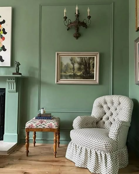 Breakfast Room Green Dead Flat Office Nursery Combo, Green Velvet Sofas, Sage Green Kitchens, Bedroom Fireplaces, Bathroom Trim, Kitchens Green, Breakfast Room Green, Green Suede Shoes, Bedroom Summer