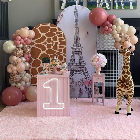 A baby’s first birthday is such an incredible milestone that needs to be celebrated! We had such a memorable theme and set of decorations for our first little one’s birthday that I wanted to do something special for Maya’s first birthday, too. She absolutely loves to look at the giraffes at the zoo and so we thought a Sophie La Giraffe themed party would be just perfect! Kids birthday party, kids birthday party theme, kids birthday party cake. Sophie Giraffe First Birthday, Giraffe Birthday Party, Sophie Giraffe, Giraffe Birthday Parties, Kids Birthday Party Cake, Giraffe Birthday, Themed First Birthday, Kids Themed Birthday Parties, Pink Giraffe