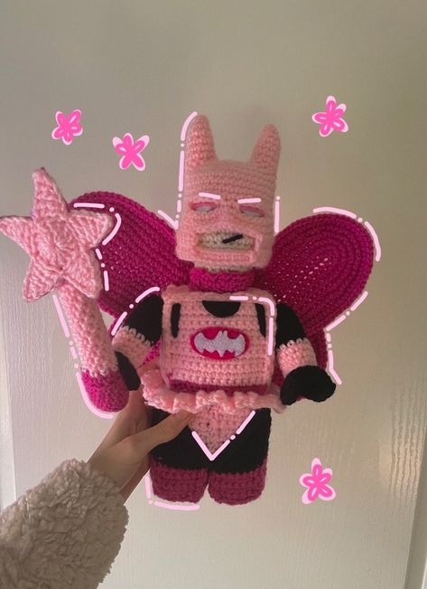 Fairy Superhero CROCHET PATTERN, Experienced Crocheter, Amigurumi Pattern, NOT the Actual Plushie - Etsy Crochet Projects For Boyfriend, Crochet Arugami, Fairy Superhero, Pink Crochet Ideas, Pink Batman, Crochet Figures, Crochet Batman, Handmade Stuffed Toys, Crochet Fairy