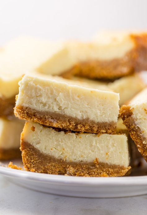 New York-Style Cheesecake Bars - Baker by Nature Creamy Peanut Butter Cheesecake Bars, Homemade New York Cheesecake, The Best New York Style Cheesecake, Authentic New York Cheesecake, 6 Inch New York Cheesecake, Dessert Halloween, New York Style Cheesecake, Baked Cheesecake, Baker By Nature