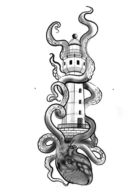 The Lighthouse Tattoo, Gargoyles Art, Skate Deck Art, Tattoo Pieces, Kraken Tattoo, Traditional Tattoo Inspiration, Lighthouse Tattoo, Cool Tattoo Drawings, Deck Art