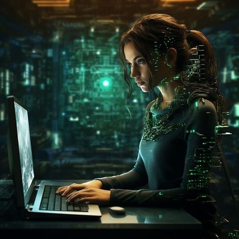 Crypto Female Coder Aesthetic, Hacker Girl Aesthetic, Coding Girl Aesthetic, Tech Girl Aesthetic, Coder Aesthetic, Hacker Logo, Hacker Art, Coder Girl, Hacker Girl