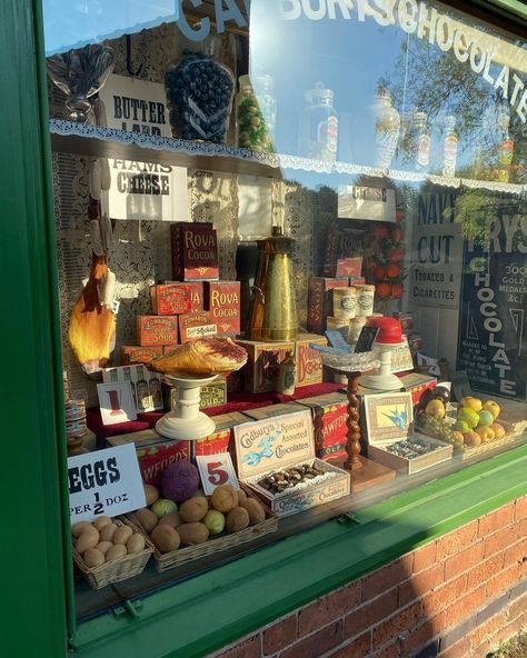 The shop signs printed at #blistshillvictoriantown using an original Victorian printed press are looking great in my shop and shop window. #victorianshop #advertisingantiques #vintageshop #generalstore Vintage Grocery Stores, Vintage Grocery, British Village, Village Shop, Chocolate Assortment, Vintage Food, Retro Nostalgia, Chocolate Eggs, Grocery Stores