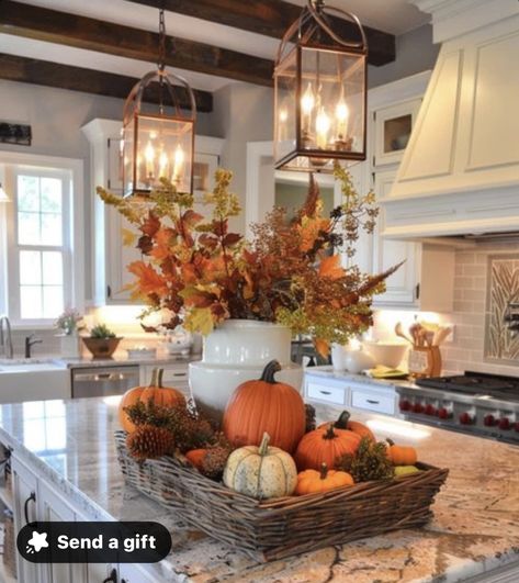 Fall Tray Decor, Indoor Fall Decor, Fall Kitchen Decor, Cozy Fall Decor, Kitchen Island Decor, Fall Decor Inspiration, Fall Deco, Fall Thanksgiving Decor, Autumn Decorating