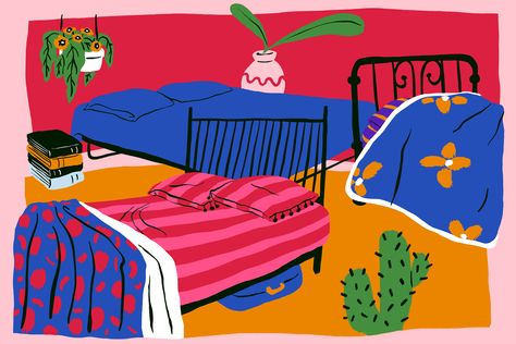 What Your Bed-Making Style Reveals About Your Personality Bed Illustration, Family Portrait Drawing, Bedroom Illustration, Bed Making, Childrens Books Illustrations, Sleeping In Bed, Make Your Bed, Bedroom Collection, Mindful Living