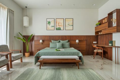 Master bedroom head panel - Contemporary - Bedroom - Other - by JNM Creators | Houzz AU Bedroom Interior Ideas Indian, Resort Bedroom, Basic Bedroom, Indian Room Decor, Resort Interior, Headboard Bed, Scandinavian Wallpaper, Bedroom Renovation, Simple Room