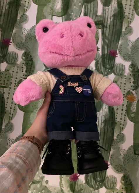 Build A Bear Frog Outfit Ideas, Build A Bear Frog Outfits, Build Bear Frog, Pink Frog, Build A Bear Frog Clothes, Pink Frog Aesthetic, Pink Build A Bear Frog Aesthetic, Frog Build A Bear, Pink Frog Build A Bear