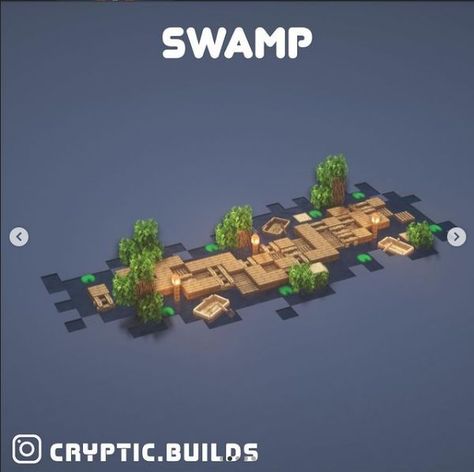 Swamp Path Minecraft, Mincraft Idea Houses Swamp, Minecraft Swamp Witch House, Minecraft Swamp Build Ideas, Minecraft Bayou House, Minecraft Houses Swamp, Terraform Minecraft, Swamp Base Minecraft, Path Designs Minecraft