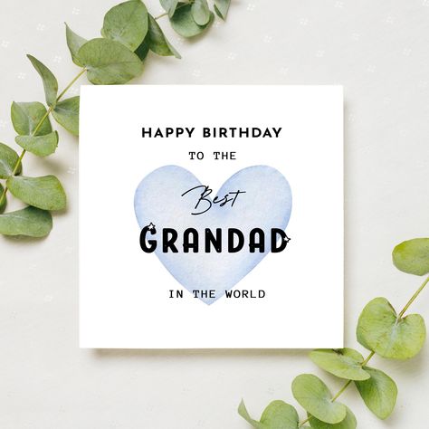 Grandad Birthday Card, Personalised Grandad Gift, Best Grandad Card, Happy Birthday Grandpa, Personalised Card, Grandfather Card --PERSONALISATION-- Personalised with your own massage --QUALITY-- 260gsm Luxury Linen textured white cardstock Premium luxury quality envelopes CARD S I Z E - Large Square 147mm x 147mm (5.7 x 5.7 inches) approx. (folded size) Card Blank Finish - Single sided Linen textured --ENVELOPE COLOURS AVAILABLE-- 12 x Colours available --DELIVERY-- Free UK delivery Sent in a h Grandad Birthday Card, Happy Birthday Grandpa, Grandad Birthday, Grandfather Birthday, 80th Birthday Cards, Grandad Gift, Card Happy Birthday, Father In Law, 80th Birthday