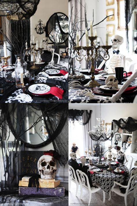 Halloween indoor decor| Skeleton themed decorations| Spooky indoor decorations| black and white indoor decor| Halloween indoor ideas| Scary indoor props| Halloween indoor ornaments| Halloween Destinations, Creative Pumpkin Carving, Creative Pumpkins, Ghost Tour, Halloween Decorations Indoor, Halloween Inspiration, Haunted House, Perfect Place, Pumpkin Carving