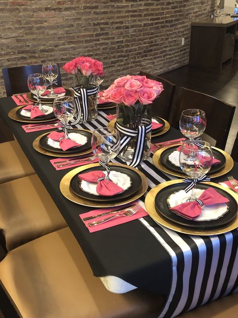 Ladies Night Decorations Party Ideas, Kate Spade Party Theme, Kate Spade Birthday Party, Kate Spade Inspired Party, Kate Spade Theme, Women Party Ideas, Kate Spade Party, Diva Party, Kate Spade Bridal Shower