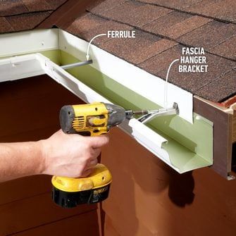 Easy Gutter Fixes You Can DIY | Family Handyman Gutter Screens, Metal Gutter, French Drains, Diy Gutters, Gutter Repair, Hanger Bolts, How To Install Gutters, Drip Edge, Gutter Guard