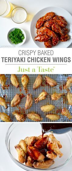 Crispy Baked Teriyaki Chicken Wings recipe via justataste.com Chicken Recipes Teriyaki, Baked Teriyaki Chicken Wings, Teriyaki Chicken Wings Recipe, Teriyaki Wings, Teriyaki Chicken Wings, Baked Teriyaki Chicken, Cooking Chicken Wings, Chicken Wings Recipe, Just A Taste