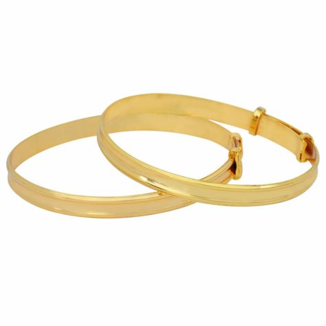 Gold Covered Adjustable Size Free Size Overlapping Band Cuff kada Bangle Nazariya for New Born Baby Child Jewellery (0-9months) About this item Gold plated, expandable, overlapping band, simple design Nazariya new born jewellery for Kids (0-3 yrs) Made with 100% anti-allergy, anti-rashes, skin safe Gold plated Brass Alloy, to make it guanranteed safe for kids and new borns Fixed, non expandable size, so that they can fit comfortably like a bangle or anklets for baby girls Smooth finish with no sharp edges to keep safety of kids in mind. Always contact me if you have any problem with your purchase or the item, I am always there to help you. Don't open case or leave negative feedback without contacting me. SHIPPING METHOD : INDIA POST ONLY The images are as accurate as possible. However, may New Born Baby, Gold Bangles Design, Bangle Designs, Indian Traditional, Childrens Jewelry, Kids Jewelry, Bracelets And Charms, Unisex Baby, Gold Bangles