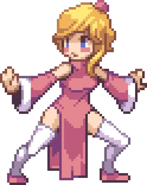 blonde china dress girl by Shawn How To Pixel Art, Konosuba Wallpaper, Piskel Art, Pixel Characters, Pixel Art Tutorial, Pixel Art Templates, 8bit Art, Cool Pixel Art, Pixel Drawing