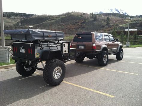 Overlander Trailer, Overland Trailer Build, Jeep Wrangler Trailer, Bobbie Draper, Atv Camping, Jeep Camping Trailer, Bug Out Trailer, Camp Trailers, Camping Trailer Diy