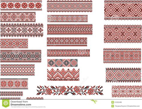 Patterns For Embroidery Stitch, Red And Black - Download From Over 61 Million High Quality Stock Photos, Images, Vectors. Sign up for FREE today. Image: 51032485 Patterns For Embroidery, Ukrainian Tattoo, Stitch Head, Hungarian Embroidery, Chain Stitch Embroidery, Redwork Embroidery, Embroidery Stitch, Quick Stitch, Embroidery Book