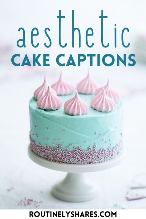 Find the best aesthetic cake captions for Instagram that are cute, funny or short. Perfect for that cake aesthetic post or story. Cake Captions, Aesthetic Captions For Instagram, Cake Quotes, The Best Aesthetic, Cute Captions, Short Cake, Aesthetic Cake, Aesthetic Post, Instagram Cake