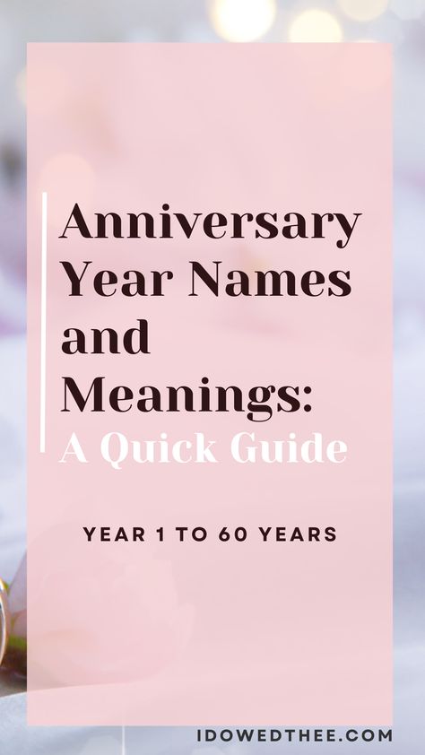 What are the wedding anniversary year names and meanings? Here is a full list on all you need to know and what gifts represent the year. Wedding Anniversary Year Names and Meanings: A Quick Guide 34 Wedding Anniversary, Anniversary Years List, Wedding Anniversary Years List, Anniversary Years Meaning, Anniversary Colors By Year, Anniversary Year Gifts List, Anniversary Themes By Year, 15 Wedding Anniversary Ideas, Anniversary Year List