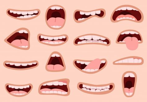 Set de bocas gesticulando | Vector Gratis Lips Cartoon, Cartoon Mouth, Hand Cartoon, Cartoon Mouths, Facial Expressions Drawing, Elements Design, Funny Comic, Drawing Expressions, Funny Character