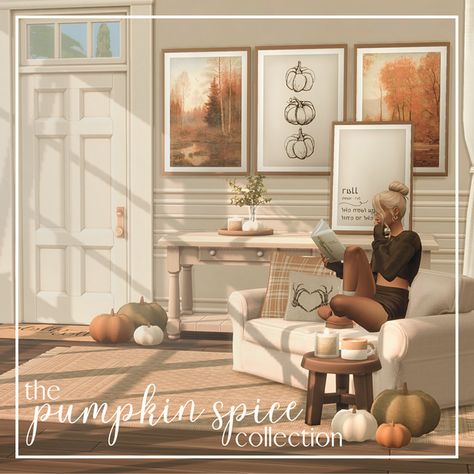 Sims 4 Seasons, Living Room Sims 4, Sims 4 Cc Furniture Living Rooms, Fall Furniture, Sims Baby, Play Sims 4, Sims 4 Clutter, Sims 4 House Plans, The Sims 4 Packs