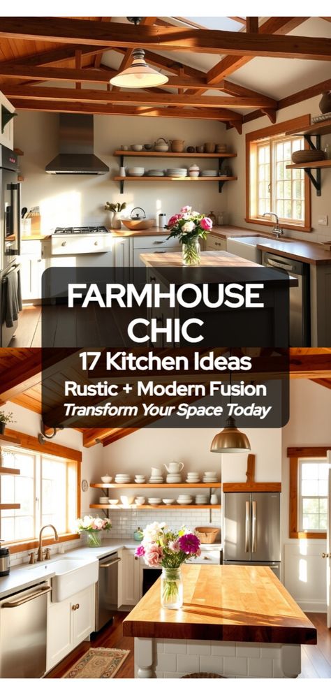 farmhouse kitchen ideas Rustic Farmhouse Kitchen Ideas, Cozy Farmhouse Kitchen, Dream Farmhouse Kitchen, Decor Above Kitchen Cabinets, Farmhouse Kitchen Design Ideas, Farmhouse Kitchen Designs, Farmhouse Kitchen Flooring, Cottage Interior Design, Shiplap Walls