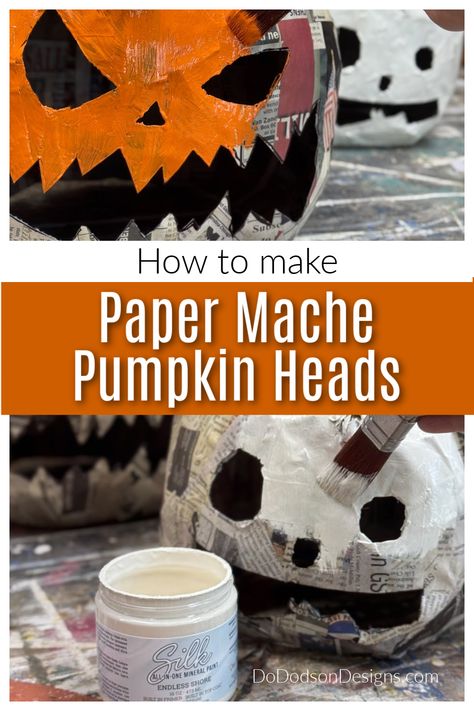 How To Make A Paper Mache Pumpkin Head Costume Paper Mache Pumpkin Head, Pumpkin Head Costume, Paper Mache Recipe, Paper Mache Head, Paper Mache Paste, Paper Mache Pumpkins, Making Paper Mache, Fun Halloween Crafts, Halloween Costume Contest