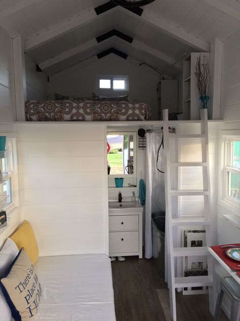 News & Events | International Homes of Cedar Small Shed Room Ideas, Bedroom Shed Ideas, Homemade Bunk Beds Tiny House, Guest Shed Interior, She Shed Loft Ideas, Shed To Room Conversion, Shed Loft Bedroom, Tiny House Bunk Room, Shed Converted To Bedroom