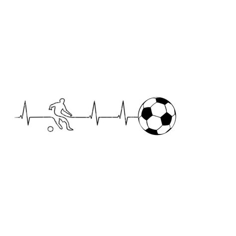 Football Minimalist Tattoo, Soccer Tattoos Ideas Women, Tattoo Futbol Ideas, Ecg Tattoo, Pulse Tattoo, Soccer Tattoos, Football Tattoo, Soccer Drawing, Football Drawing