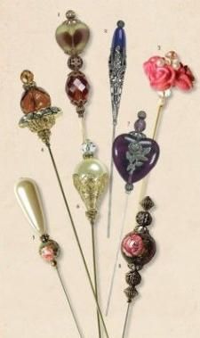 Jewelry Craft Ideas - Pandahall.com Hat Pins Vintage, Mundo Hippie, Decorative Pins, Bijoux Art Nouveau, Victorian Hats, Antique Hats, Hijab Pins, Hat Hair, Hat Boxes