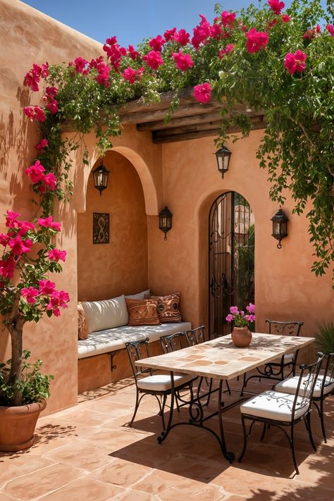 15 Mexican Patio Hacienda Style Ideas for an Authentic Outdoor Oasis - Cabin Nook Mexican Driveway, Hacienda Style Patio, Hacienda Patio, Mexican Plants, Mexican Patio Ideas, Wooden Pergolas, Mexican Patio Hacienda Style, Mexican Home Design, Apaneca