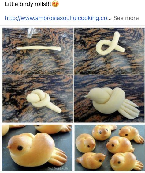 Bird Bread, Resep Smoothie, Easy Food Art, Sweet Snacks Recipes, Food Recepie, Fun Baking Recipes, Whole Wheat Flour, Food Crafts, Bread Rolls