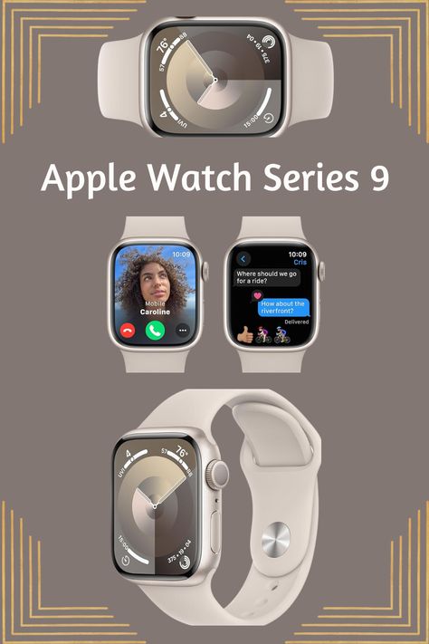 Apple Watch Series 9 [GPS 41mm] Smartwatch with Starlight Aluminum Case with Starlight Sport Band S/M. Fitness Tracker, Blood Oxygen & ECG Apps, Always-On Retina Display Apple Watch Series 9 Starlight, Apple Watch Series 9, Apple Watch Nike, Girly Iphone Case, Iphone Obsession, Birthday Stuff, Color Champagne, Retina Display, Apple Products