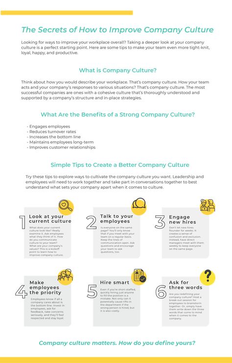 How To Improve Work Culture, Improving Workplace Culture, What Is Culture, Wellness Coaching Business, Good Leadership Skills, Workplace Culture, Employee Handbook, Workforce Development, Engagement Strategies