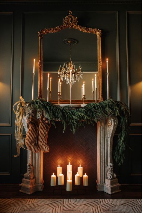 Dining Room Tablescape, Norfolk Pine Garland, Staircase Banister, Hanging Plants Outdoor, Norfolk Pine, Faux Christmas, Christmas Dinner Party, Pine Garland, Dark Christmas