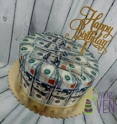 Dollar Cake Design For Men, Dollar Cake Design, Bae Birthday, Dollar Cake, Crazy Birthday Cakes, Money Birthday Cake, Men Cakes, Queens Birthday Cake, Apple Cake Pops