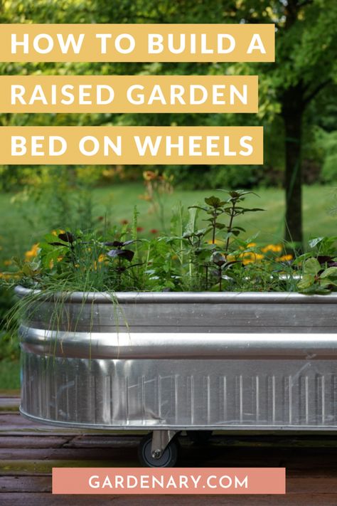 How to Build a Raised Garden Bed on Wheels • Gardenary Bed On Wheels, Raised Bed Vegetable Garden, Raised Herb Garden, Build A Raised Garden Bed, Cauliflower Plant, Metal Garden Beds, Metal Raised Garden Beds, Building A Raised Garden, Growing Cucumbers