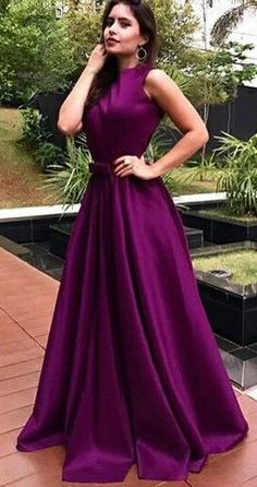 Magenta Formal Dresses Long, Plum Prom Dress, Eggplant Dress, Satin Long Prom Dress, Custom Made Prom Dress, Red Clothing, Cheap Gowns, Formal Evening Gown, Prom Dresses Sleeveless