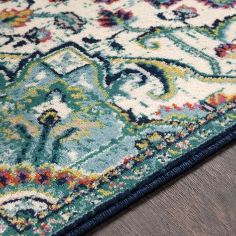 Bungalow Rose Ramsay Distressed Vintage Aqua/Teal Area Rug & Reviews | Wayfair Farmhouse Area Rugs, Teal Rug, Chic Spaces, Updated Traditional, Teal Area Rug, Floral Area Rugs, Farmhouse Rugs, Floral Rug, Area Rugs For Sale